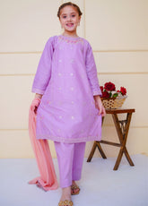 Shanzey Embroidered Cambric Suits Stitched 3 Piece For Girls S25EC SHK-4607